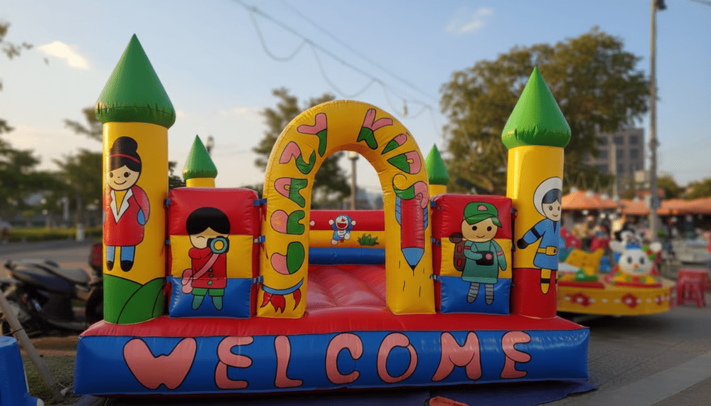 The playground area for kids inside the night market